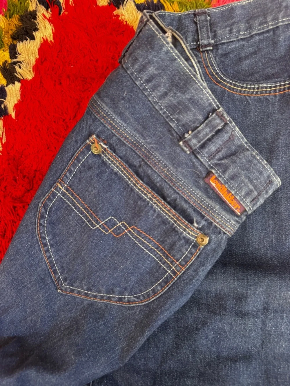 70s Vintage Dark Wash Denim Landlubber Pencil Skirt Sz M - Picture 5 of 10